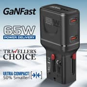 Promate TRIPLUG 65W PD Fast Wall Charger Black