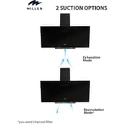 Millen Built-in Angled Range Hood 90cm Black - MKHG 904 BL