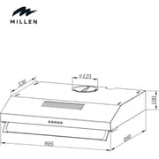Millen Built-in Under Cabinet Range Hood 90cm Black - MKH 903 BL