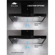 Millen Built-in Wall-Mounted Range Hood 90cm Black - MKH 901 BB