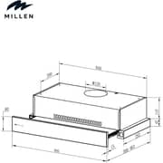 Millen Built-in Slide-Out Telescopic Range Hood 90cm Black - MBRHS 901 BL