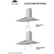 Millen Built-in Chimney Range Hood 90cm Stainless Steel - MKH 904 IX