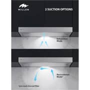 Millen Built-in Slide-Out Telescopic Range Hood 90cm Stainless Steel - MBRHS 901 IX