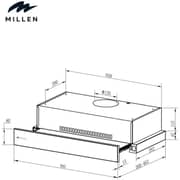 Millen Built-in Slide-Out Telescopic Range Hood 90cm Stainless Steel - MBRHS 901 IX