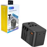 Digitplus 1 Pc GaN 25W Universal Travel Adapter Black - DP-HT312