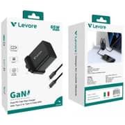 Levore GaN Wall Charger with Cable Black - LGW161-BK