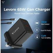 Levore GaN Wall Charger with Cable Black - LGW161-BK