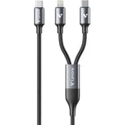Levore 2-in-1 USB-C to USB-C & Lightning Cable 1.2m Black - LC6213-BK