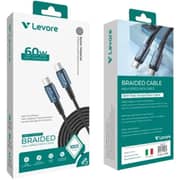 Levore Braided USB-C to USB-C Cable 1m Blue - LC5212-BL