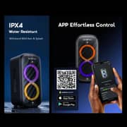 مكبر صوت أوريمو سبيس بوكس ماكس يدعم تقنية Auracast والبلوتوث مع ميكروفون مرفق لون أسود OBS-982