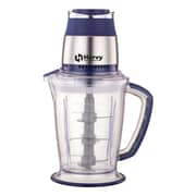 Hervy Electric Chopper - 2L Capacity, 800W, 9 Stainless Steel Blades, Cream Beater & Garlic Peeler - Blue - C-002