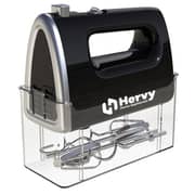 Hervy Hand Mixer 400 Watt, 5 Speed, 2 Stainless Whisks & Doughs, Black HM-001
