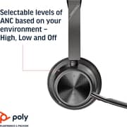 Poly Plantronics Voyager Focus 2 UC Wired Wireless Over Ear Headset Black
