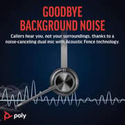 Poly Plantronics Voyager 4320 UC Wireless Over Ear Headset with BT700 USB-A Dongle and Charging Stand