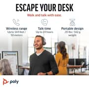 Poly Plantronics Voyager 4320 UC Wireless Over Ear Headset with BT700 USB-A Dongle and Charging Stand