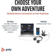 Poly Plantronics Voyager 4320 UC Wireless Over Ear Headset with BT700 USB-A Dongle and Charging Stand