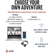Poly Voyager Focus 2 UC Wired Wireless On Ear Headset Black