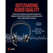 Poly Voyager Focus 2 UC Wired Wireless On Ear Headset Black