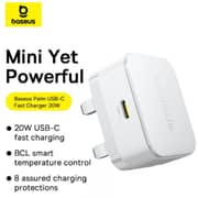 Baseus Palm Fast Charging Wall Charger Moon White - P1011160C213