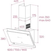 Teka Wall Mounted Vertical Decorative Hood 60cm Dark Grey/Black Glass - DVT-VG 68660 TOS B