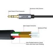 Unitek 3.5mm Plug to 3.5mm Jack Headphone Extension Cable 1m Grey - Y-C932ABK