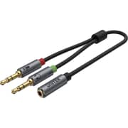 Unitek 2 Male To Female Aux Audio Cable 0.2m Grey - Y-C957ABK