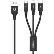 Unitek 3-in-1 USB To Lightning/USB-C/MicroUSB Cable 1.2m Black - C14049BK