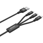 Unitek 3-in-1 USB To Lightning/USB-C/MicroUSB Cable 1.2m Black - C14049BK
