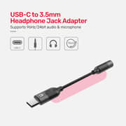 Unitek USB-C to 3.5mm Headphone Jack Adapter 11cm Black - M1204A