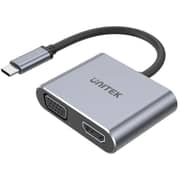 Unitek Sleek USB-C To HDMI &And VGA Adapter 1m Space Grey - V1126A
