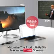 Unitek Sleek USB-C To HDMI &And VGA Adapter 1m Space Grey - V1126A