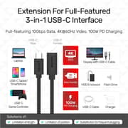 Unitek USB-C Extension Cable 0.5m Black - C14086BK-0.5M