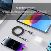 Unitek 90° L-Shape Brided USB-C Cable 2m Black - C14123BK-2M
