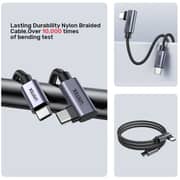 Unitek 90° L-Shape Brided USB-C Cable 3m Black - C14123BK-3M