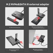 Unitek NVMe M.2 SSD Enclosure Adapter 1m Black - S1232A01-UK