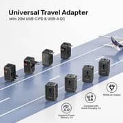 Unitek Universal Travel Adapter Black - P1120AB