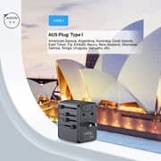 Unitek Universal Travel Adapter Black - P1121ABK01