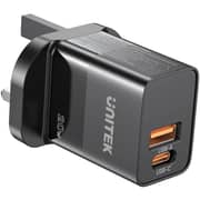 Unitek 20W Fast Wall Charger Black - P1124ABK01-UK