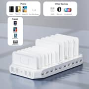 Unitek 10 Port USB Charging Station Cloud White - Y-2190D01-UK