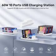 Unitek 10 Port USB Charging Station Cloud White - Y-2190D01-UK