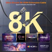 Unitek 8K HDMI 2.1 Extension Cable 3m Black - C11091AGY01-3M