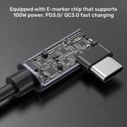 Unitek Dual 90° USB-C Cable 1m Black - C14147ABK01-1M