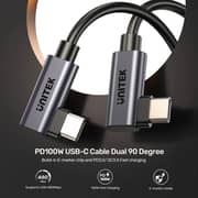 Unitek Dual 90° USB-C Cable 1m Black - C14147ABK01-1M