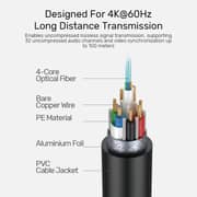 Unitek Fiber Optic 4K HDMI Cable 80m Space Grey - C11092ASL01-80M