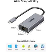 Unitek 5Gbps USB-C to RJ45 Ethernet 15cm Space Grey - U1343AGY01