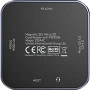 Unitek Magnetic SD/Micro SD Card Reader with 6-in-1 Hub - S1244CGY01