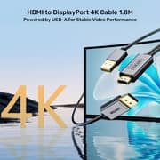 Unitek 4K HDMI To DisplayPort Cable 1.8m Space Grey - V1714AGY01