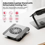 Unitek 360° Adjustable Laptop Stand With Cooling Fan Silver - OT1098AGY01