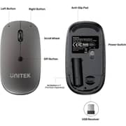 Unitek SlimTrack Wireless Optical Mouse Space Grey - T060AGY01