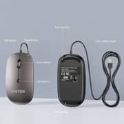Unitek SlimTrack Wired Optical Mouse 1.5m Space Grey - T060BGY01